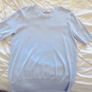 Zara Sweatshirt Short sleeve light blue